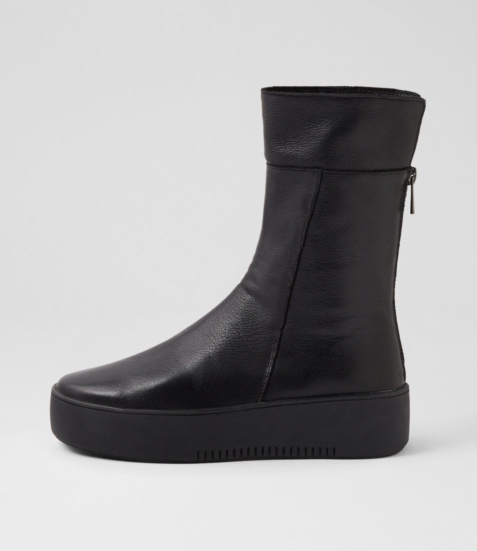 Wazel Black Leather Calf Boots Wazel Black Leather Calf Boots