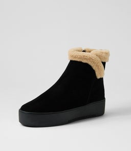 WARMER DJ BLACK BEIGE SUEDE FUR