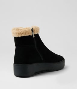 WARMER DJ BLACK BEIGE SUEDE FUR