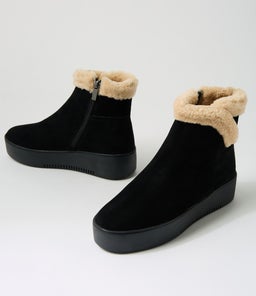 WARMER DJ BLACK BEIGE SUEDE FUR