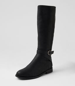 YASHLEY DJ BLACK BLACK HEEL TUMBLE NUBUCK
