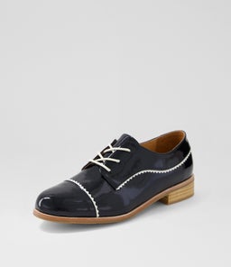 LEEZES DJ BLACK IVORY PATENT LEATHER