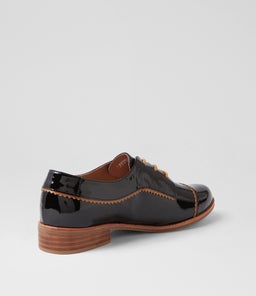 LEEZES DJ BLACK TAN PATENT LEATHER