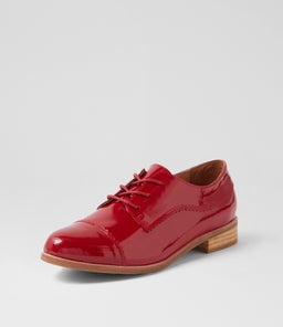 LEEZES DJ DK RED DK RED PATENT LEATHER