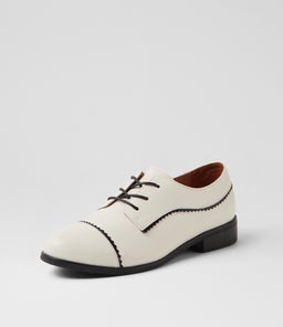 LEEZES DJ IVORY BLACK LEATHER