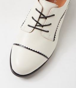 LEEZES DJ IVORY BLACK LEATHER