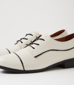 LEEZES DJ IVORY BLACK LEATHER