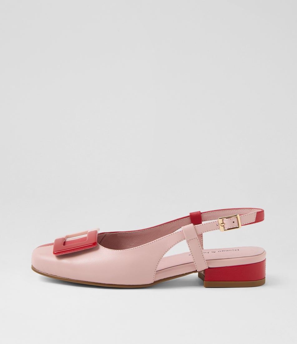 Brookes Pink New Red Leather Heels Brookes Pink New Red Leather Heels