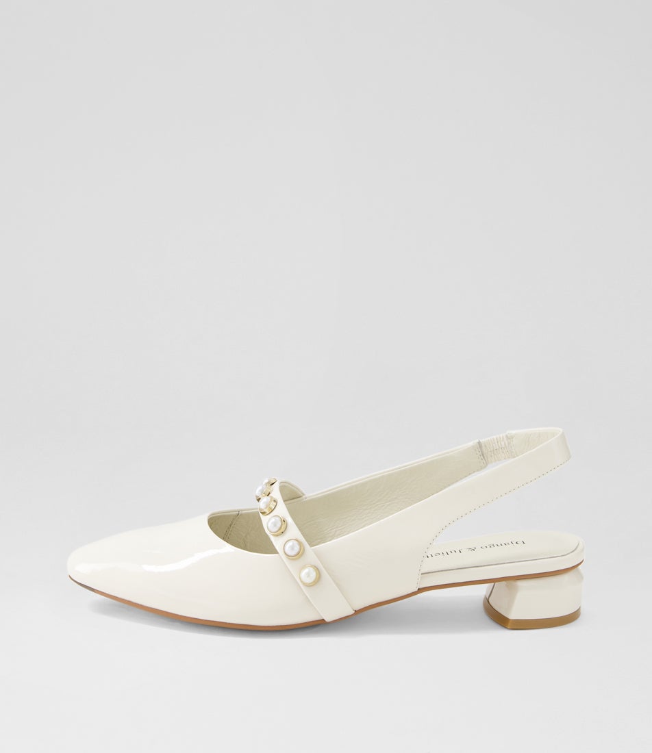 Focus Ivory Patent Leather Flat Shoes
