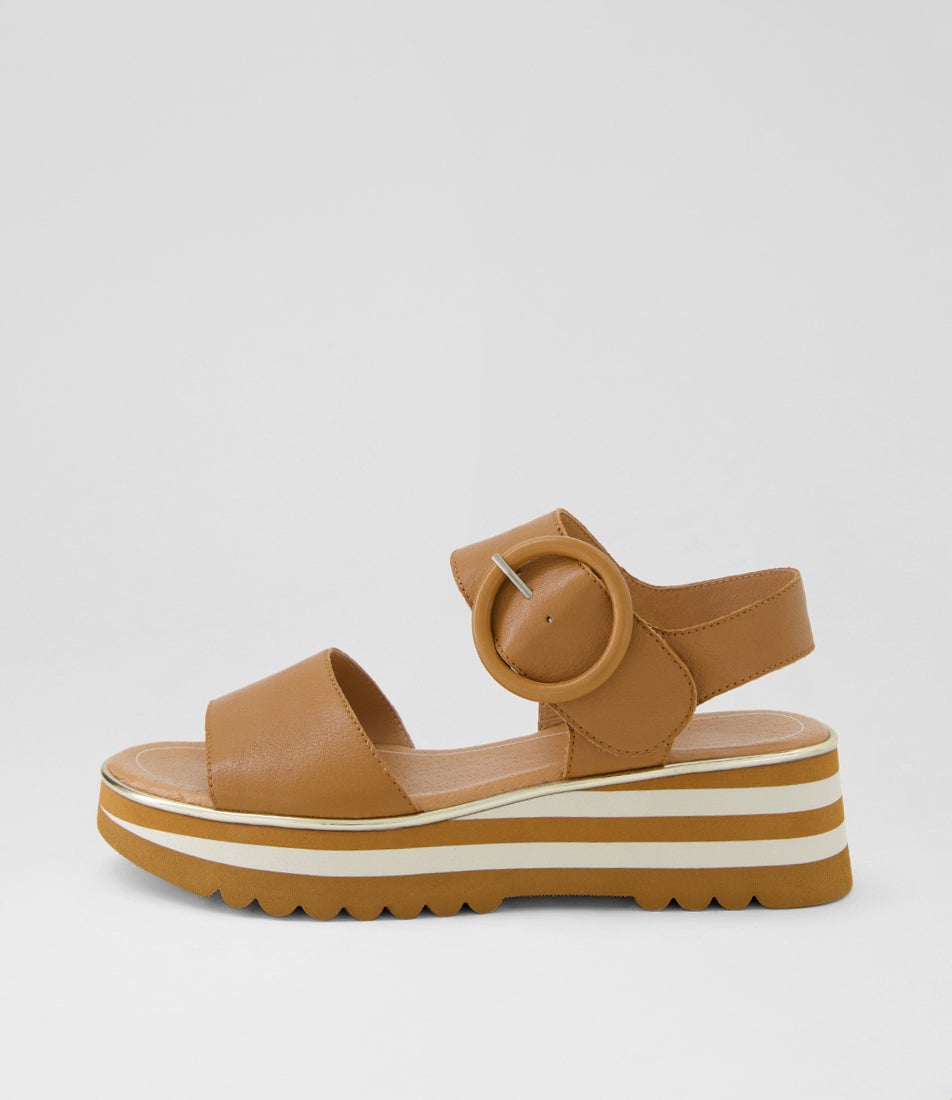 Harlows Dark Tan Leather Sandals