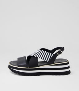 HUNTERS DJ BLACK BLACK&WHITE LEATHER ELASTIC