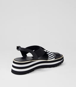 HUNTERS DJ BLACK BLACK&WHITE LEATHER ELASTIC