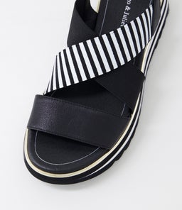 HUNTERS DJ BLACK BLACK&WHITE LEATHER ELASTIC