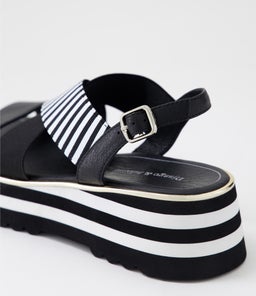 HUNTERS DJ BLACK BLACK&WHITE LEATHER ELASTIC