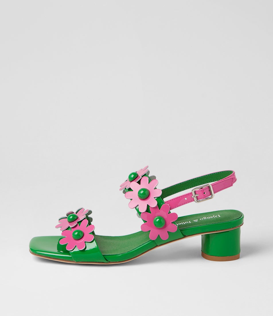 Hatsyl Emerald Pink Patent Leather Sandals Hatsyl Emerald Pink Patent Leather Sandals
