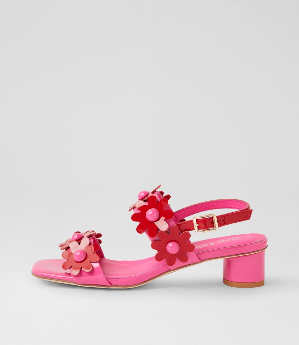 Hatsyl Pink Red Patent Leather Sandals