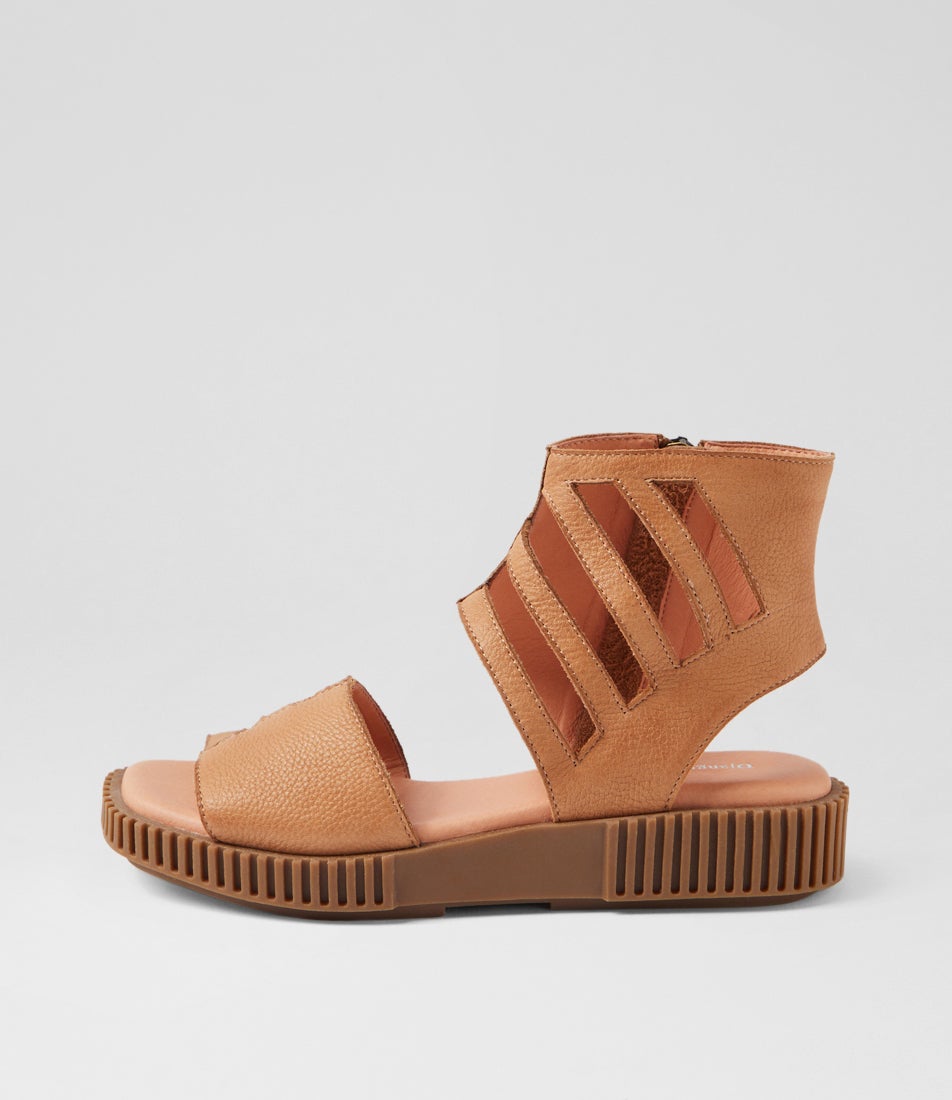 Icrane Dark Tan Leather Sandals Icrane Dark Tan Leather Sandals