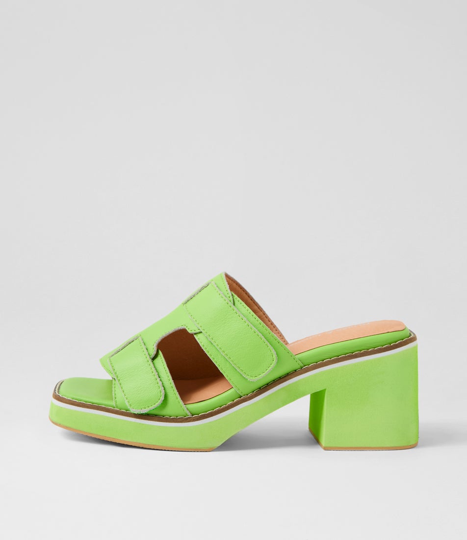 Jesses Light Lime Leather Sandals Jesses Light Lime Leather Sandals
