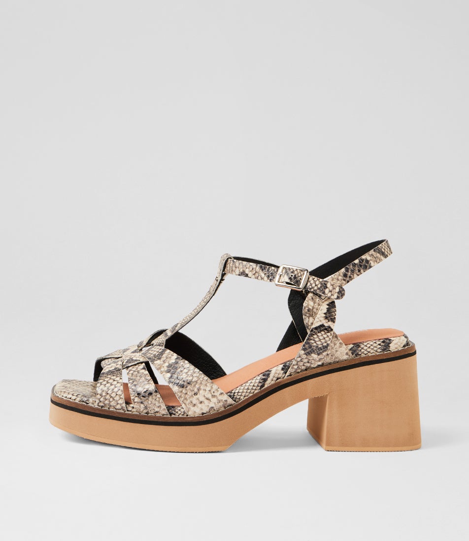 Jerseys Black Ivory Snake Leather Sandals Jerseys Black Ivory Snake Leather Sandals