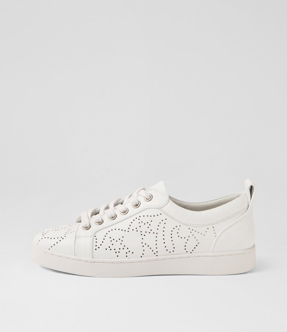 Jonella White Leather Sneakers