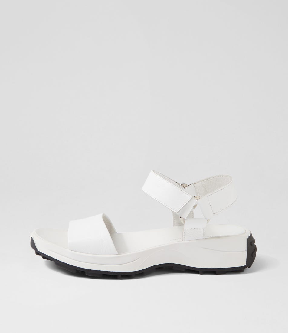 Kela White Leather Sandals