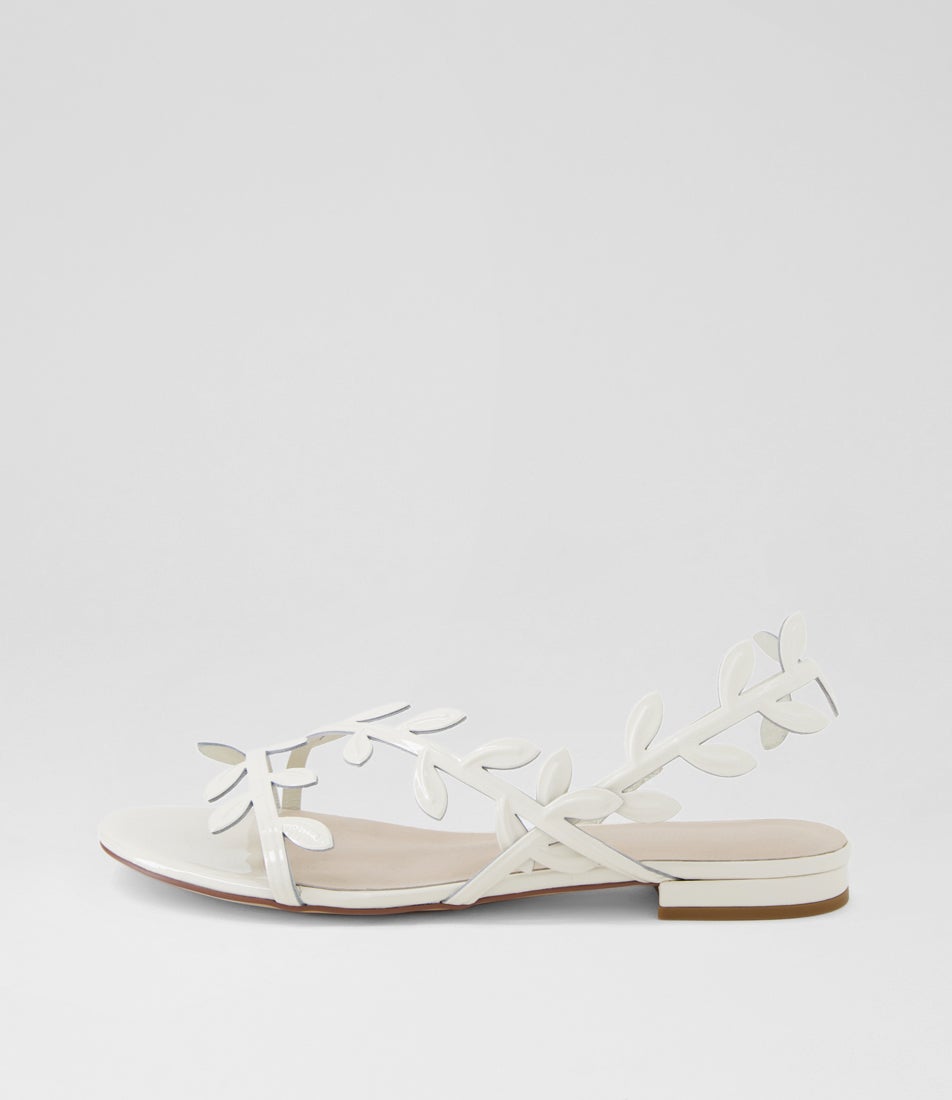 Kimberly Ivory Patent Leather Sandals