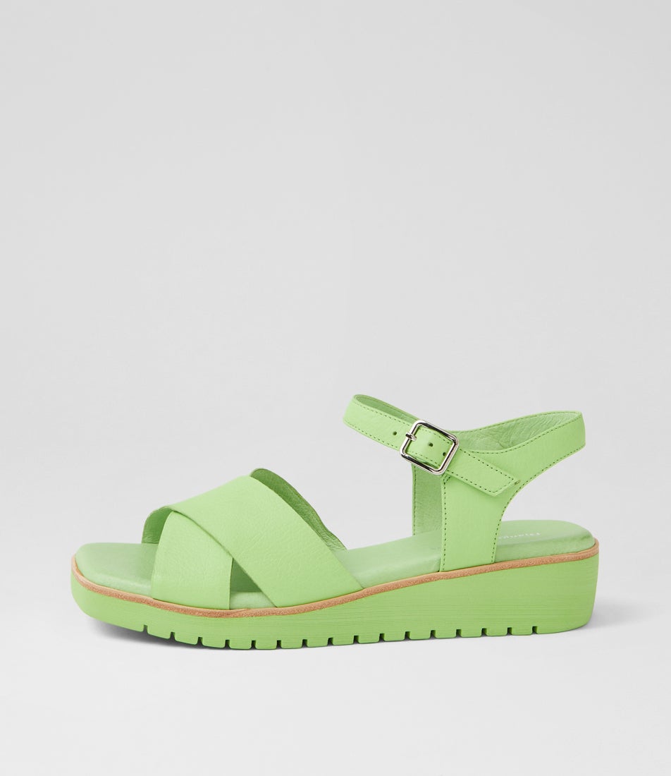 Kantisia Light Lime Leather Sandals