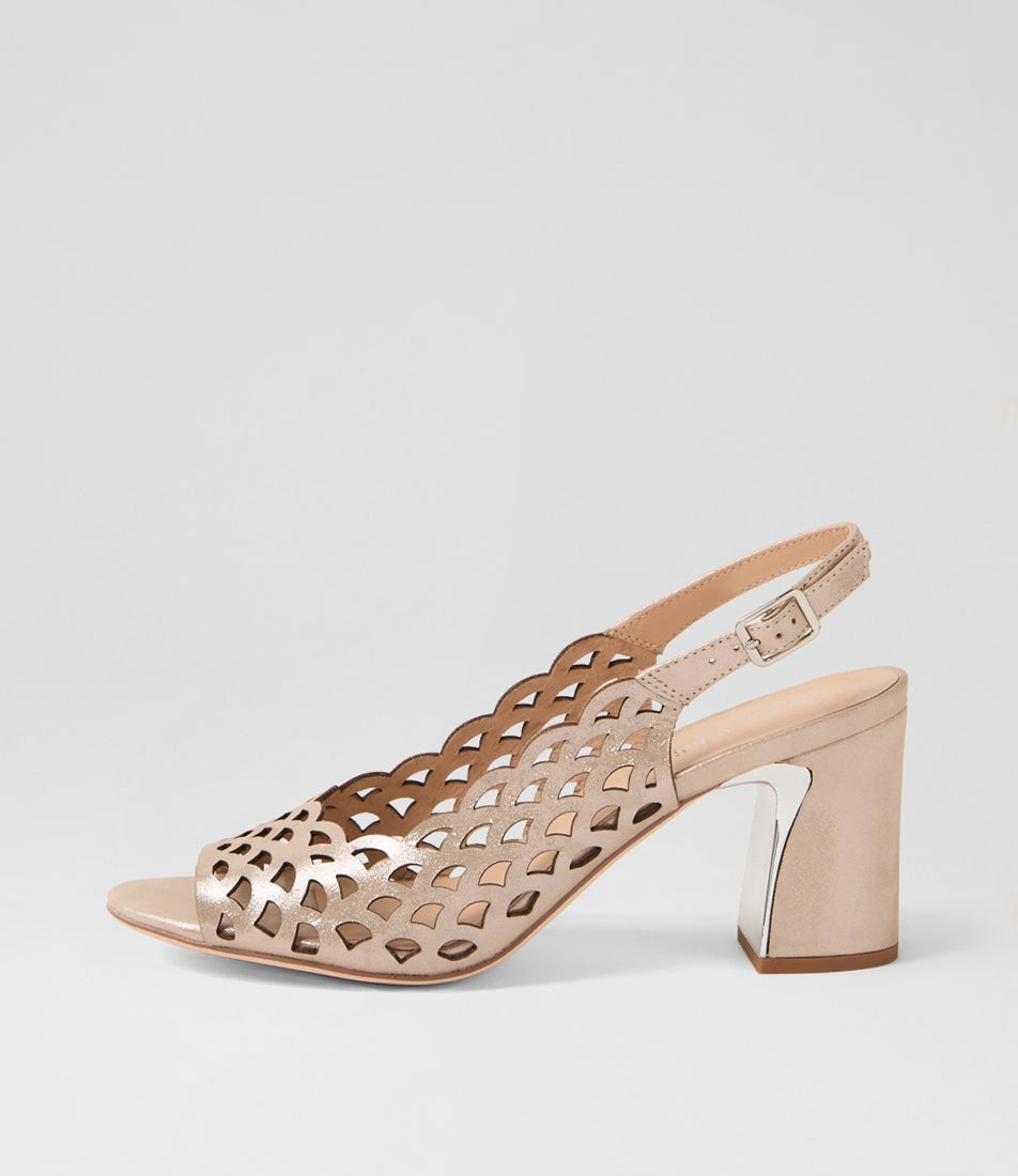 Kortnee Nude Shimmer Leather Heels
