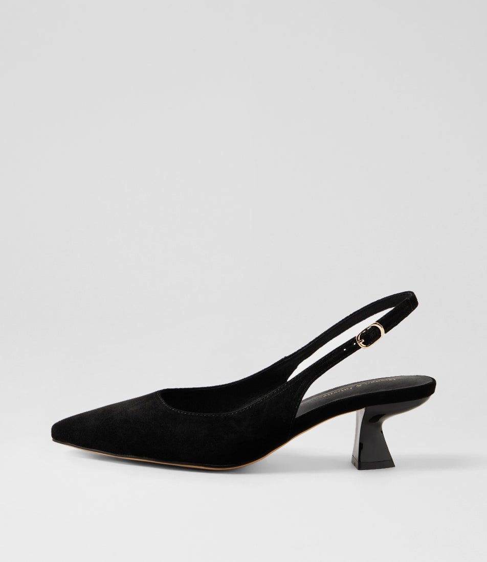 Linly Black Suede Heels