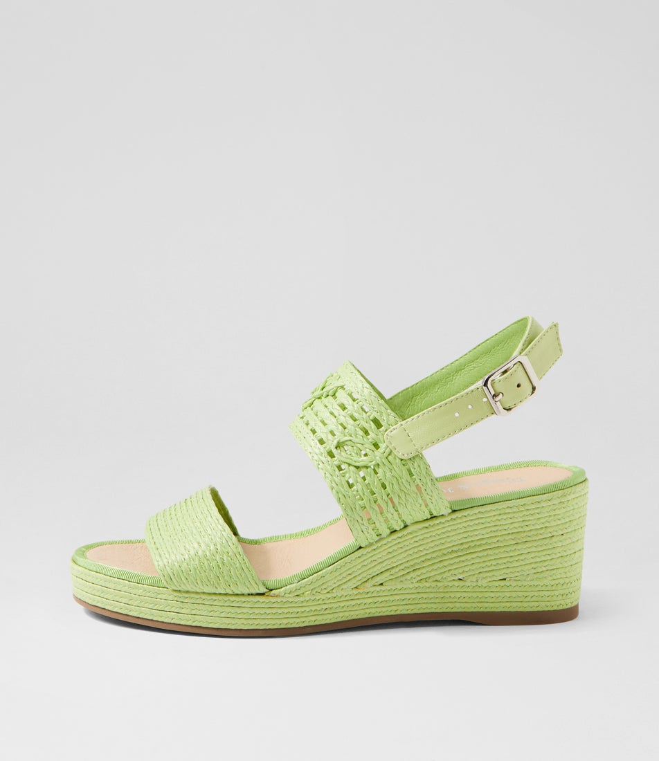Maric Lime Fabric Sandals