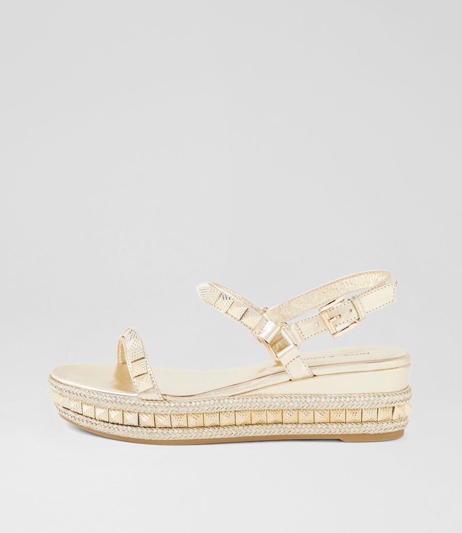 Millay Gold Leather Sandals