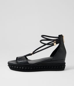 Miora Black Leather Sandals Miora Black Leather Sandals