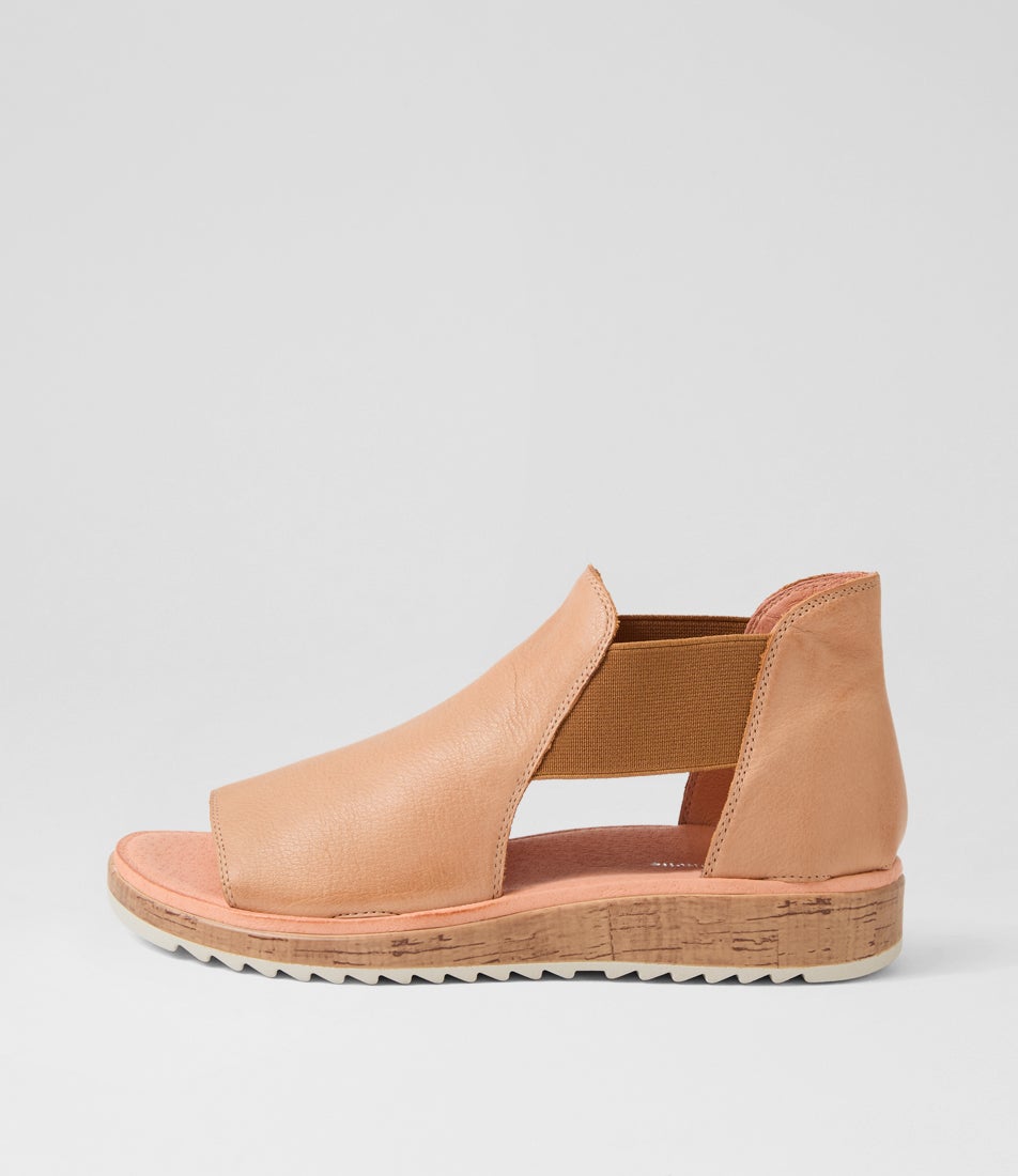 Oddat Dark Tan Almond Leather Sandals Oddat Dark Tan Almond Leather Sandals
