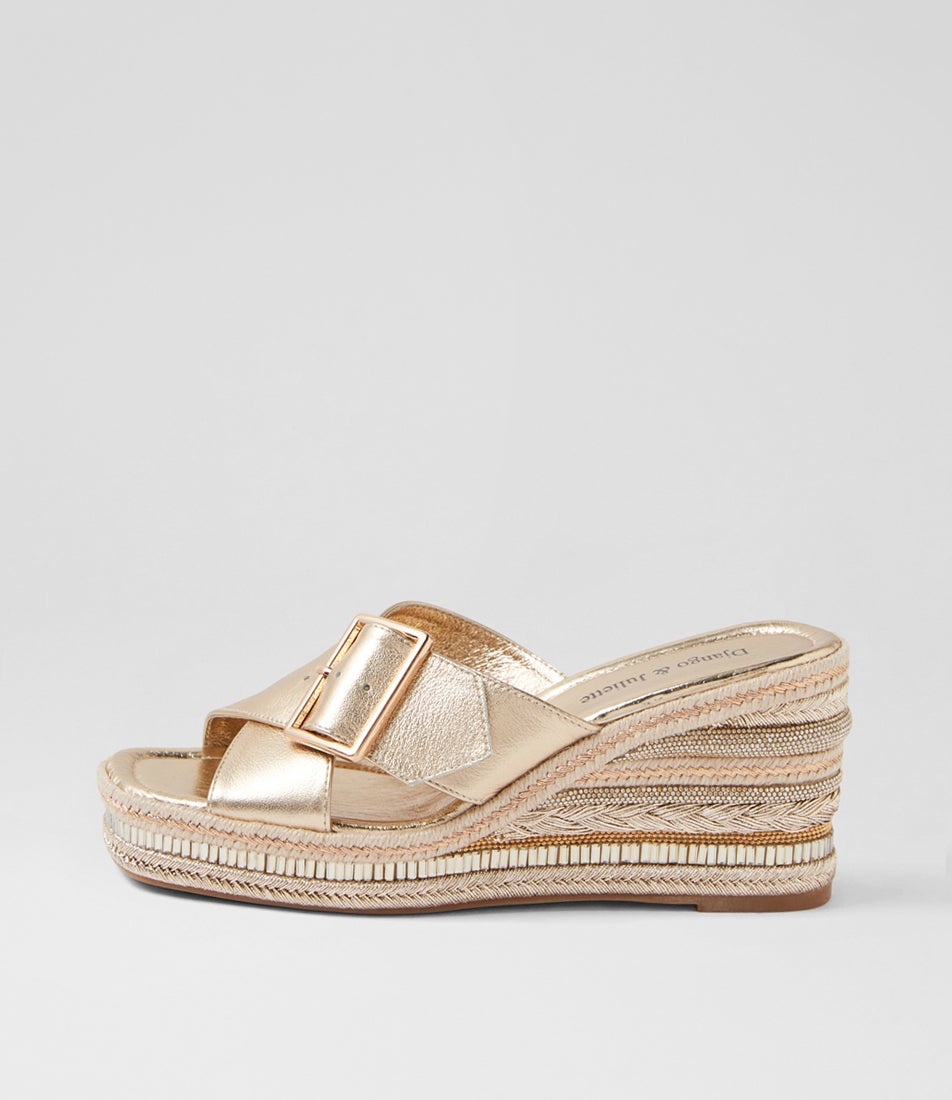 Opane Gold Leather Sandals