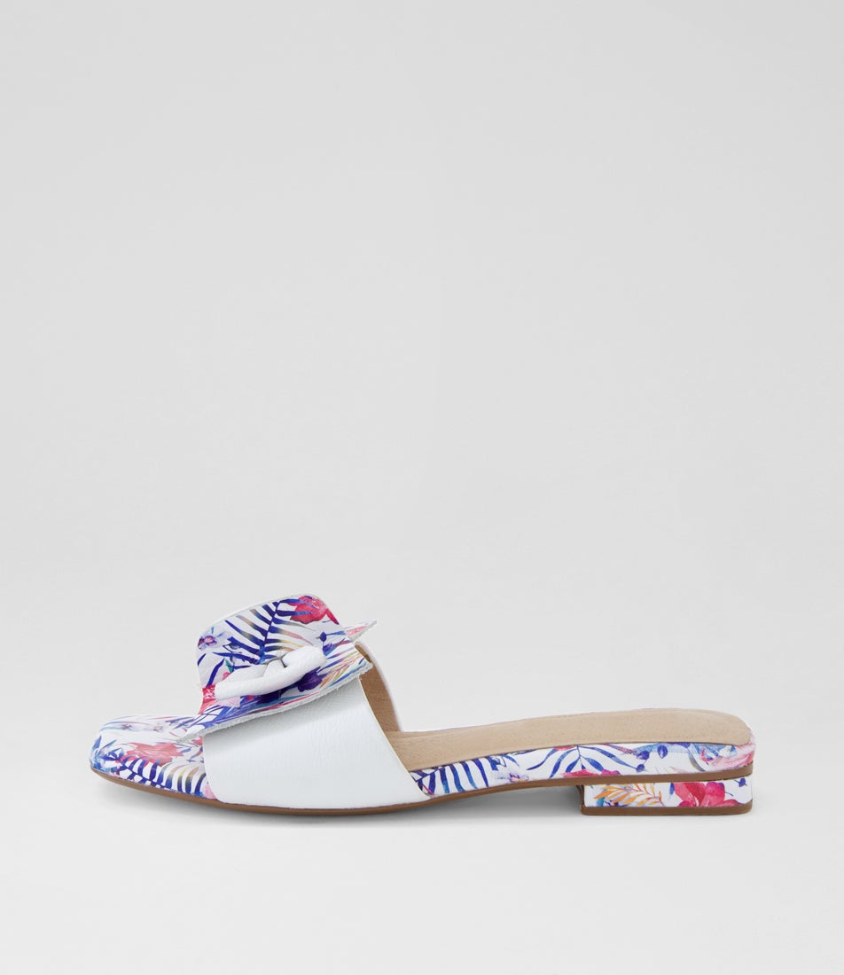 Placide White Tropic Multi Leather Sandals