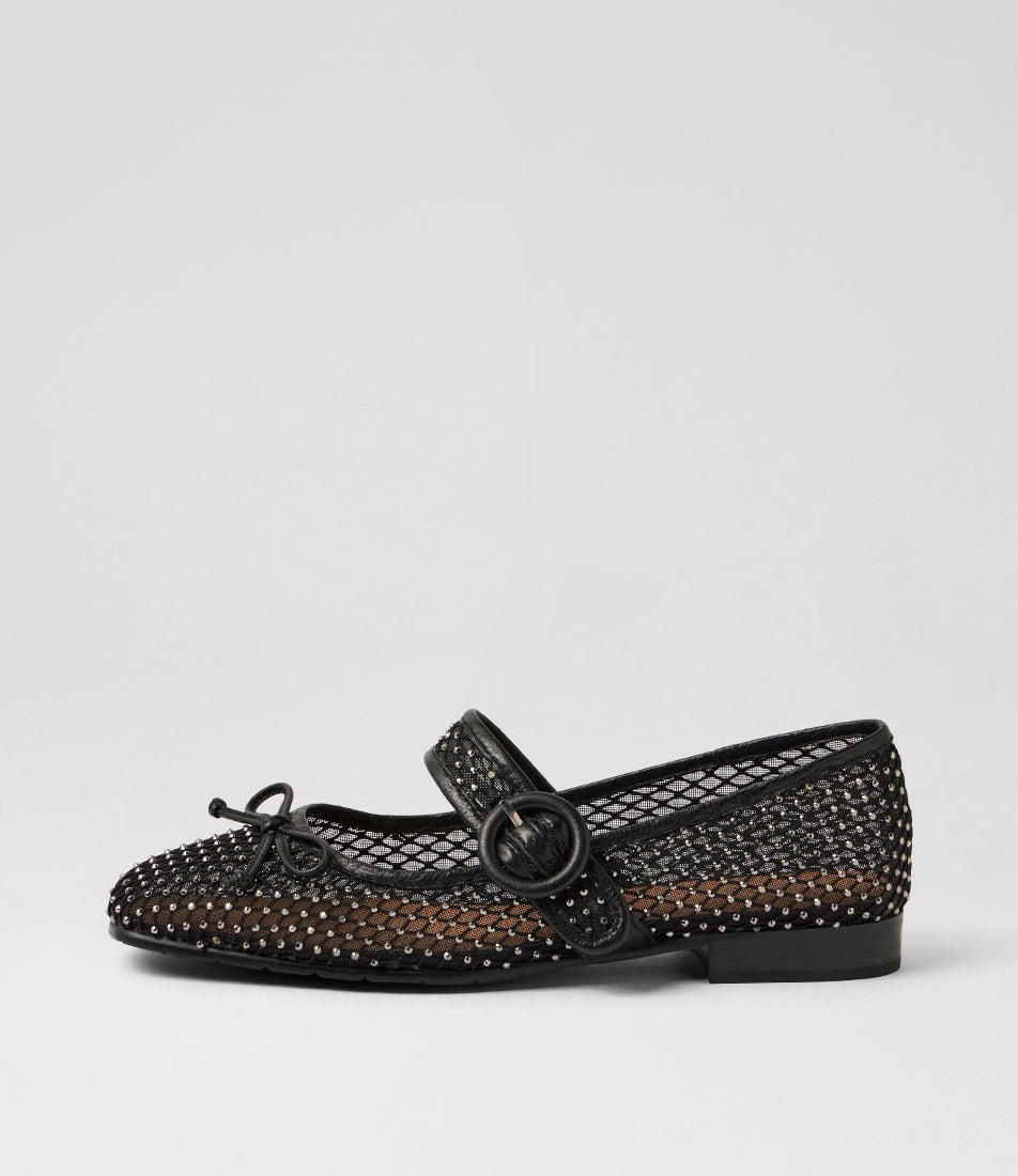 Powerful Black Pewter Multi Flat Shoes Powerful Black Pewter Multi Flat Shoes
