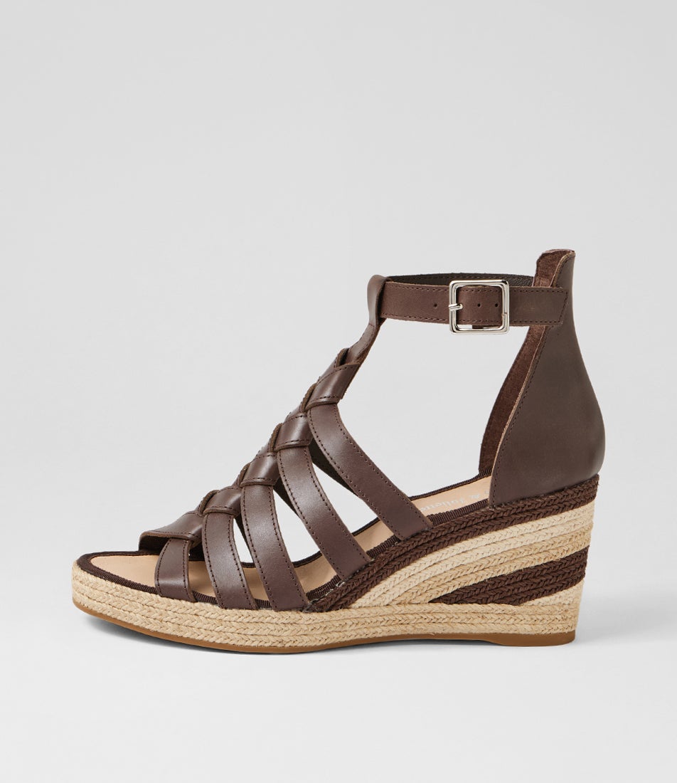 Pelony Choc Multi Leather Wedges