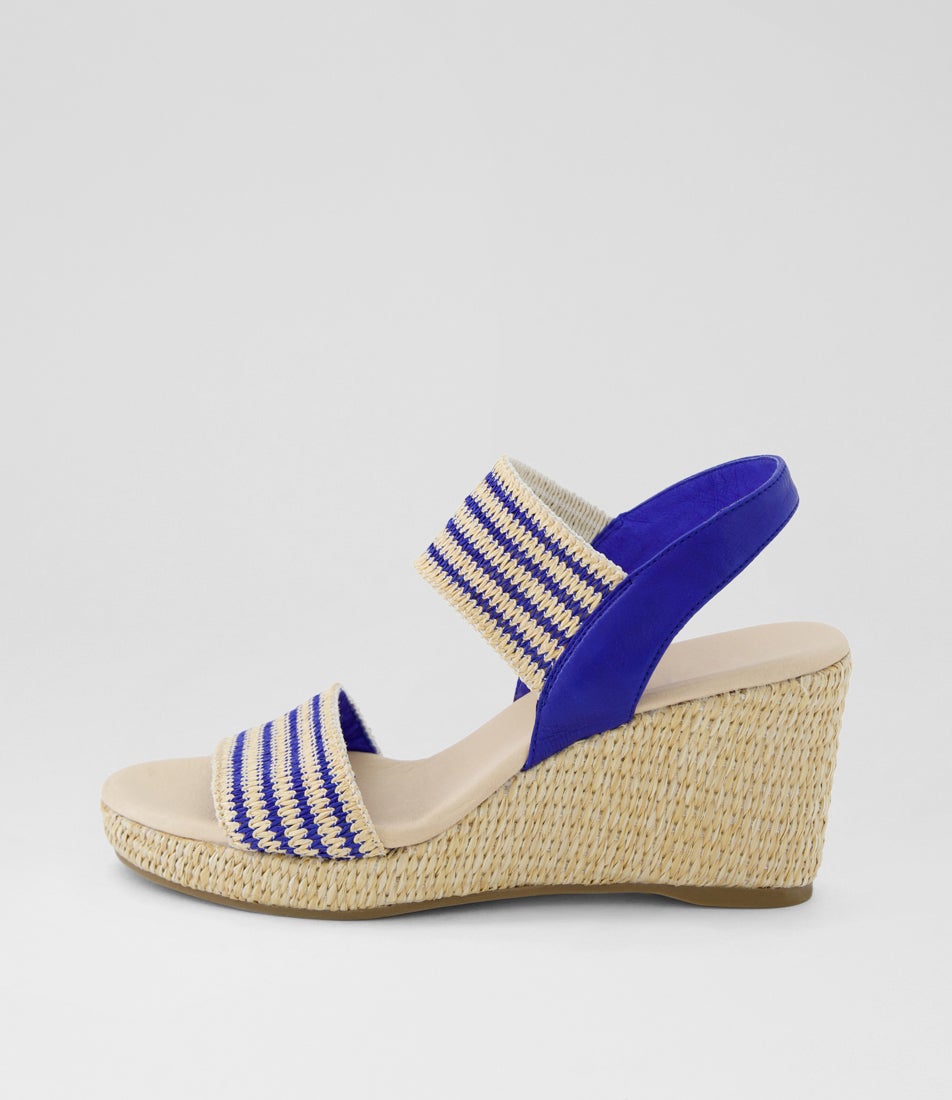 Piveys Blue Natural Fabric Sandals Piveys Blue Natural Fabric Sandals