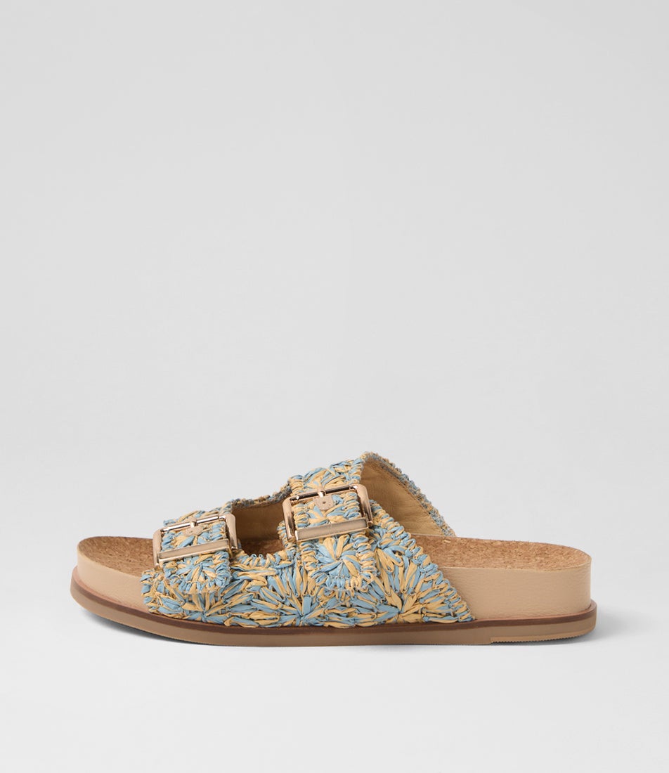 Quipp Denim Natural Fabric Slides