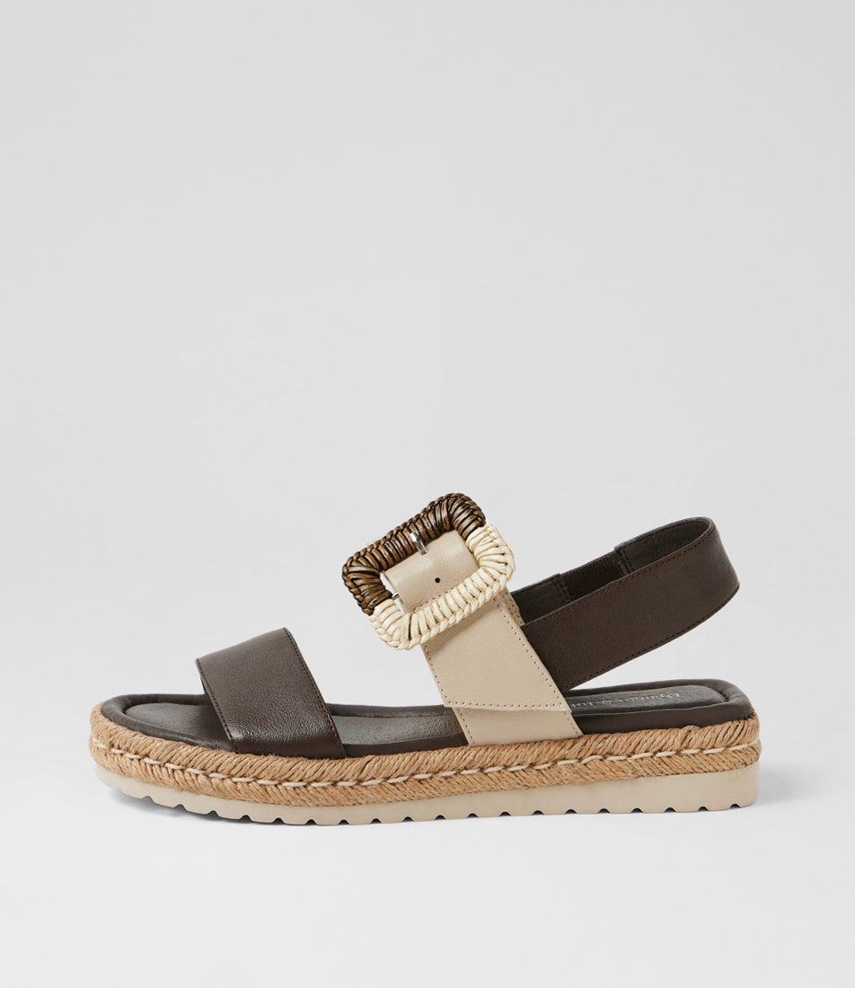 Shachar Choc Almond Leather Sandals Shachar Choc Almond Leather Sandals