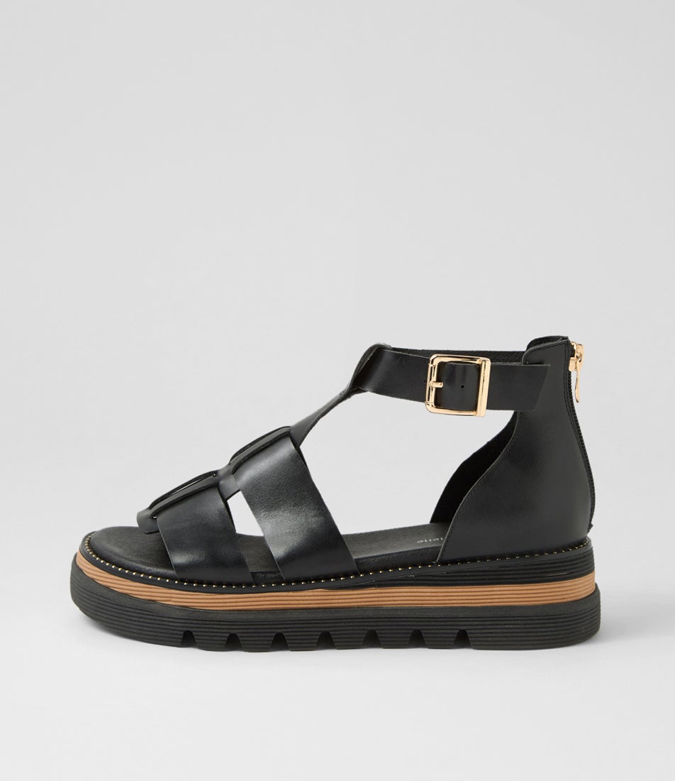 Sloanes Black Leather Sandals Sloanes Black Leather Sandals