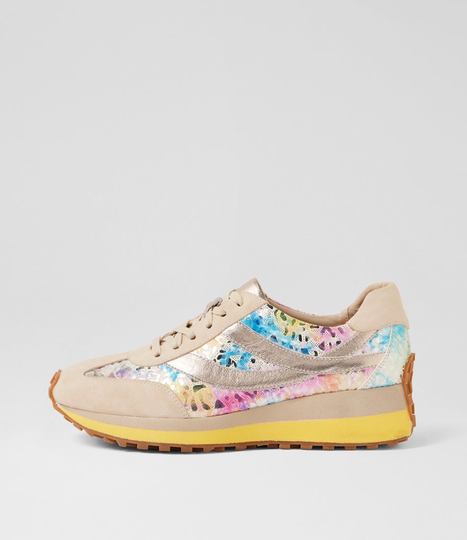 Sheryls Milk Metal Leopard Leather Sneakers