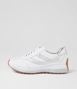 Sheryls White Silver Leather Sneakers Sheryls White Silver Leather Sneakers