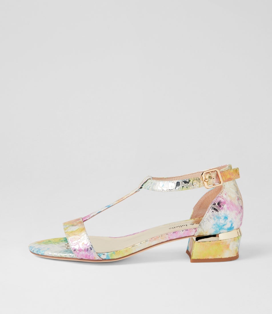 Tiffanis Bright Metal Leopard Leather Sandals Tiffanis Bright Metal Leopard Leather Sandals