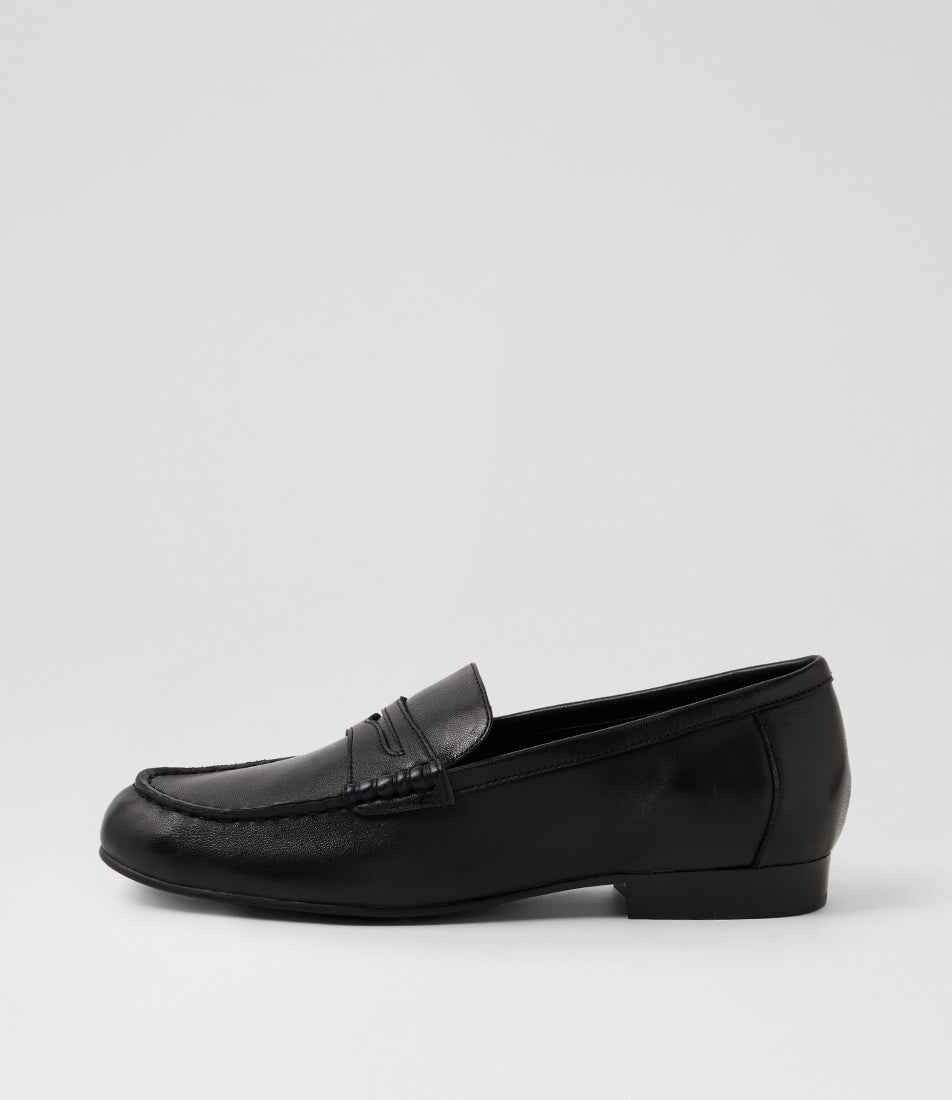 Tamma Black Leather Loafers