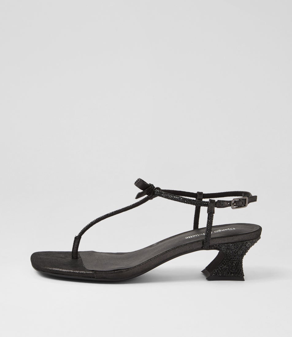 Viona Black Leather Sandals