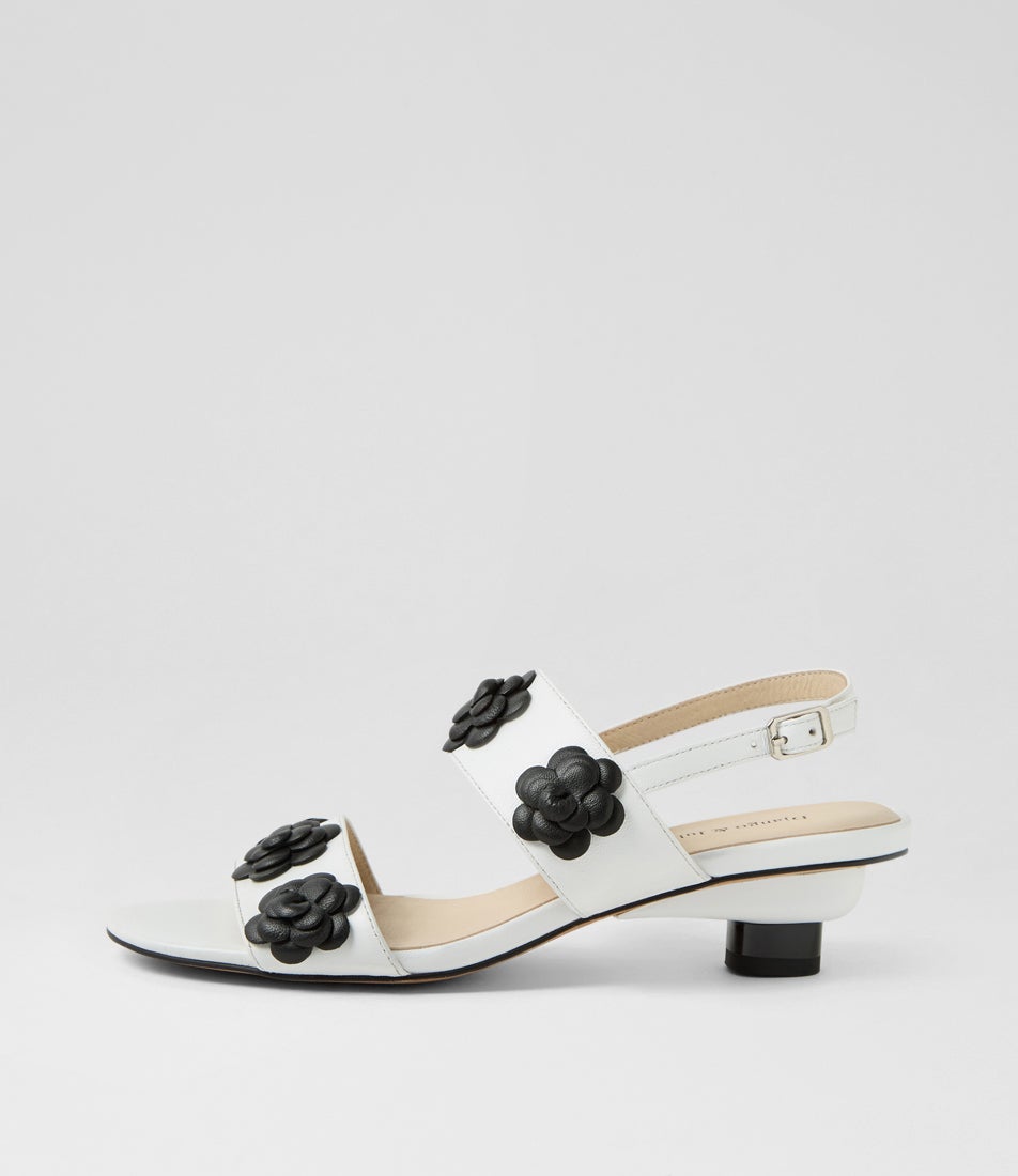 Veronka White Black Leather Sandals Veronka White Black Leather Sandals