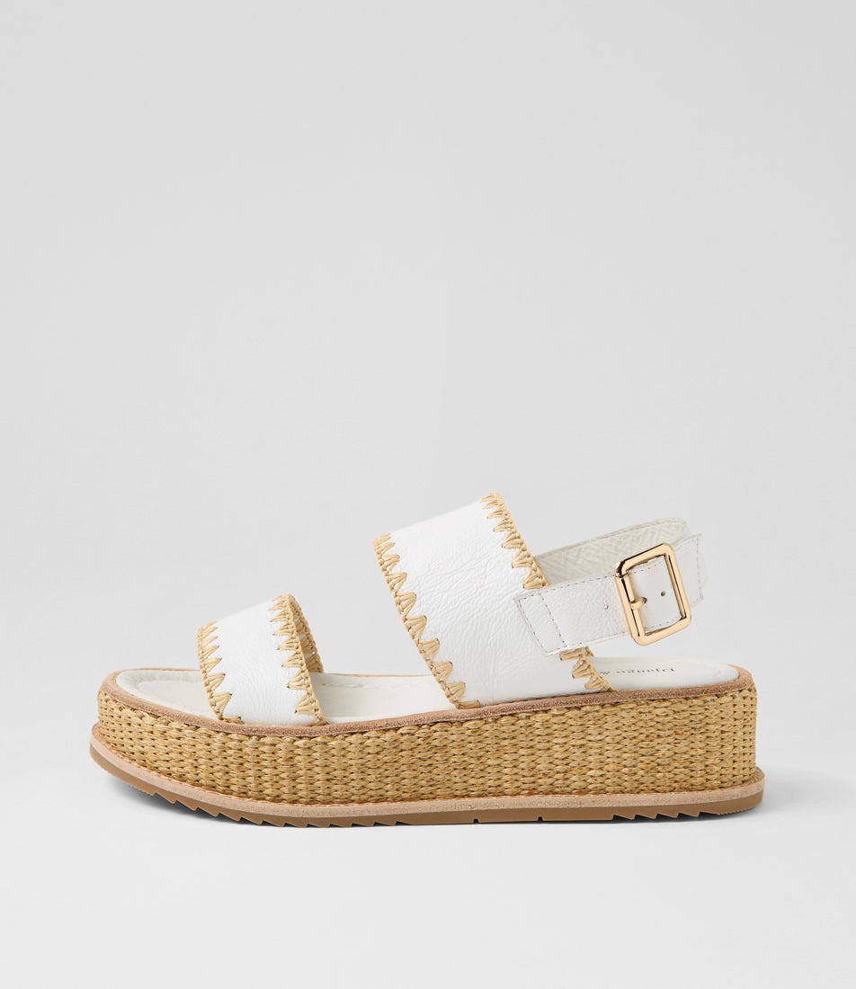 Vera White Leather Sandals