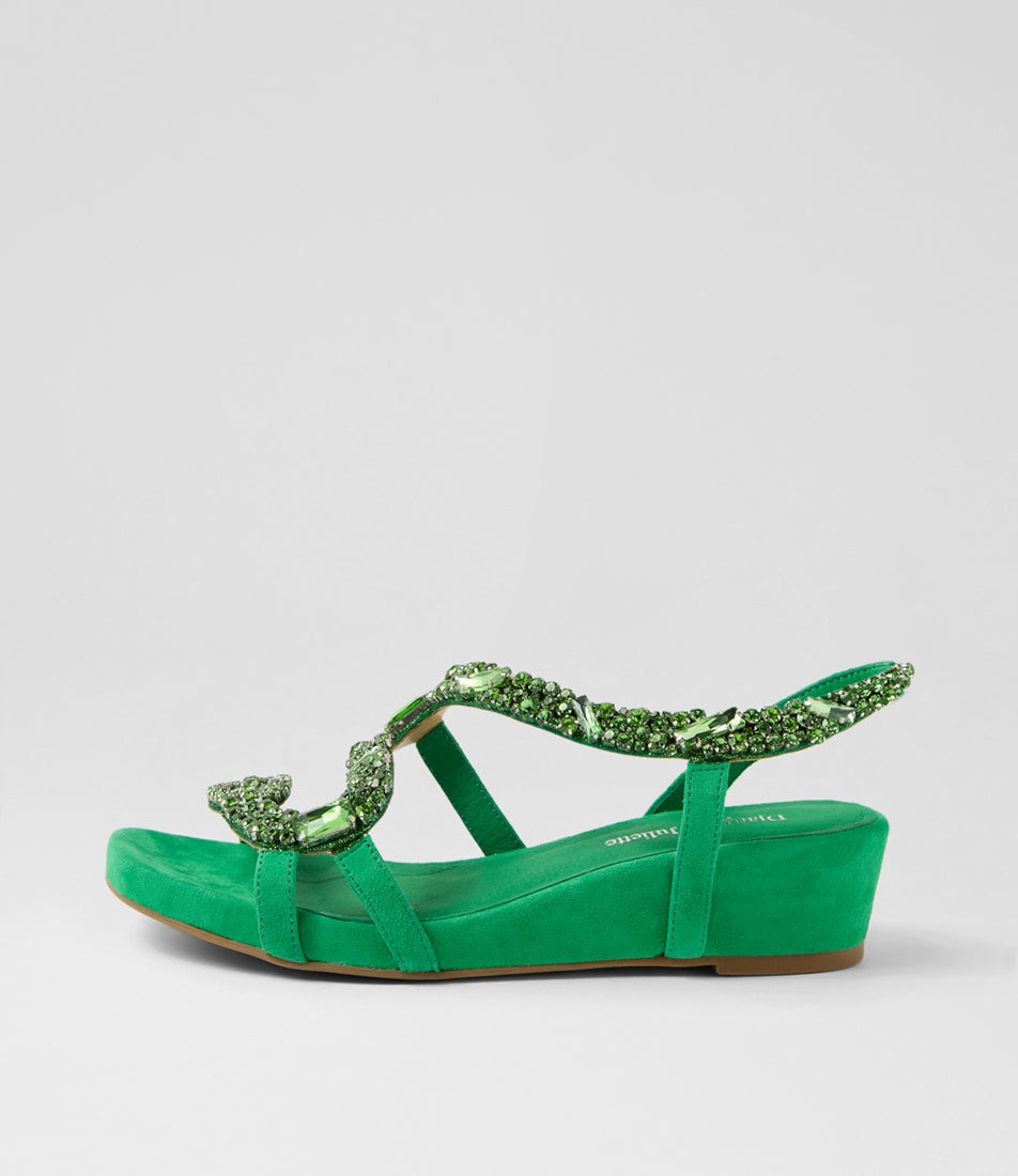 Winnona Light Lime Suede Sandals