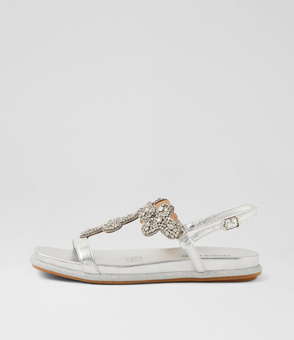 Yancie Silver Leather Jewels Sandals Yancie Silver Leather Jewels Sandals